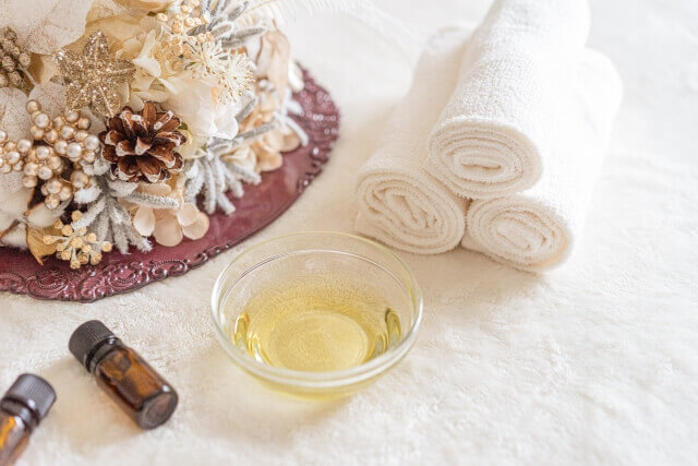 タオルとアロマオイル