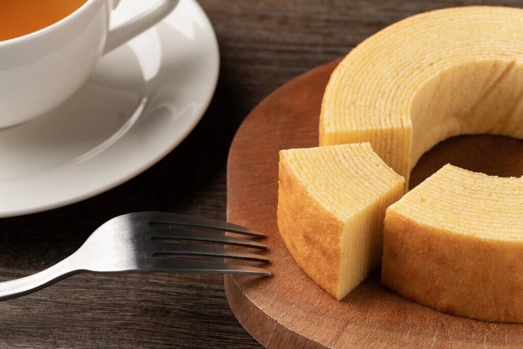 バウムクーヘンと紅茶